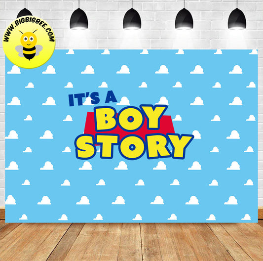 Custom Personalised Toy Story Boy Banner Backdrop