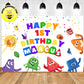 Custom BBC Colourblocks Baby Backdrop Birthday Banner