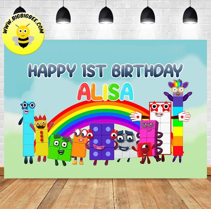 Numberblocks Background Custom Numberblocks Number Blocks Backdrop Birthday Banner – BigBigBee ...