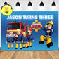 Custom Fireman Sam Fire Truck Theme Birthday Backdrop Banner Deliver to USA UK Australia Canada