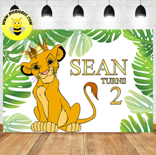 Custom Lion King Simba Birthday Theme Backdrop Banner