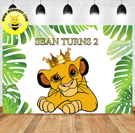 Custom Lion King Birthday Theme Backdrop Banner