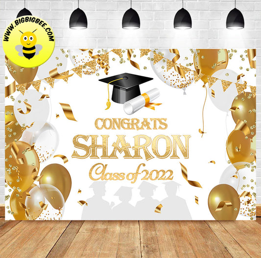Congrats Graduation Gold White Theme