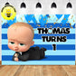 Custom Boss Baby ONE First Birthday Backdrop Banner