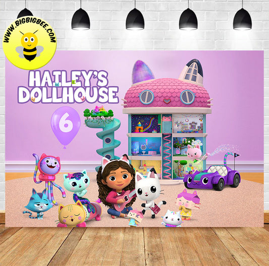 Custom Gabby's Dollhouse Birthday Backdrop