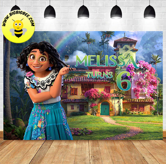 Custom Disney Encanto Mirabel Theme Birthday Backdrop Banner
