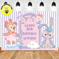 Custom StellaLou Lavender Rabbit Theme Birthday Backdrop Banner Deliver to USA UK Australia Canada