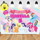 Custom My Little Pony Pink Rainbow Theme Birthday Backdrop
