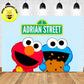 Custom Sesame Street Elmo Cookie Monster Blue Theme Birthday Backdrop Banner