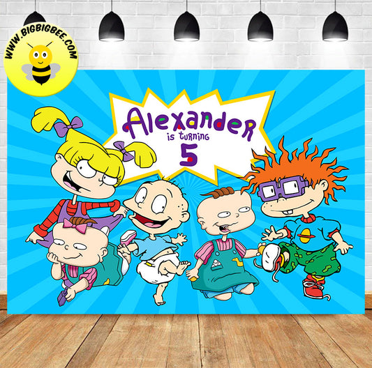 Custom Rugrats Theme Birthday Backdrop Banner