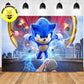 Custom Sonic the Hedgehog Film Movie Theme Birthday Backdrop Banner