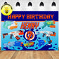 Custom Nerf Blaster Water Gun Blue Theme Birthday Backdrop Banner