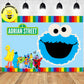 Custom Sesame Street Monster Cookies Elmo Theme Birthday Backdrop Banner