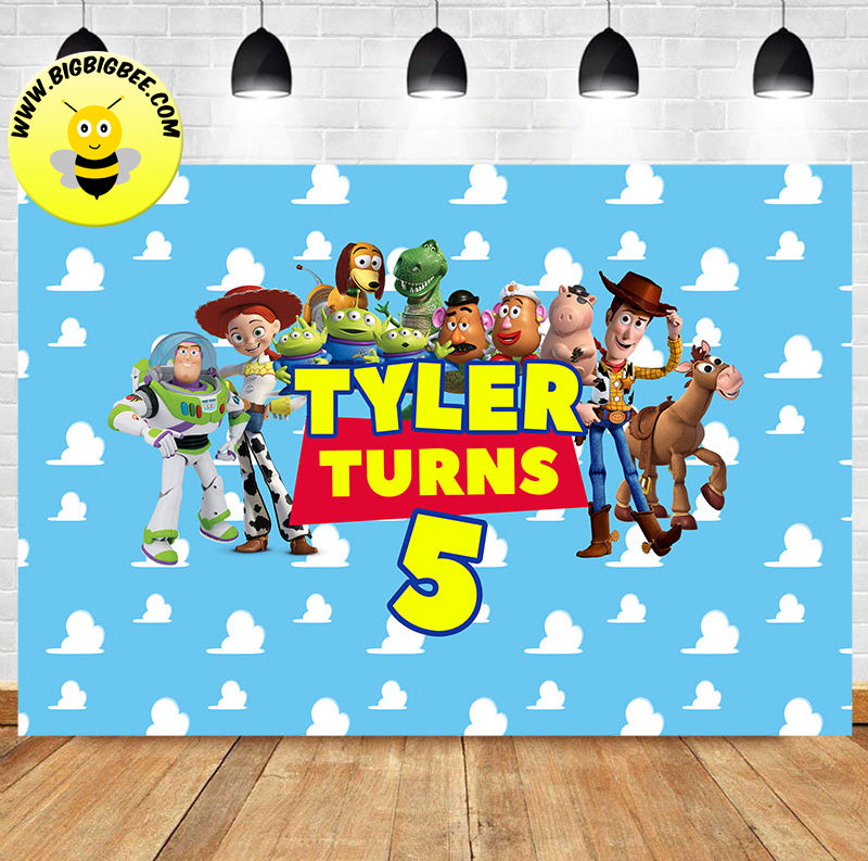 Custom Toy Story Theme Birthday Backdrop Banner