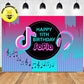Custom TikTok Logo Headphone Music Theme Birthday Backdrop Banner