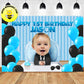 Custom Boss Baby with Baby Picture First ONE Birthday Backdrop Banner