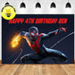 Custom Miles Morales Spiderman Theme Birthday Backdrop Banner Deliver to USA UK Australia Canada