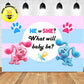 Custom Personalised Blue Clues Magenta Theme Baby Gender Reveal Banner Backdrop