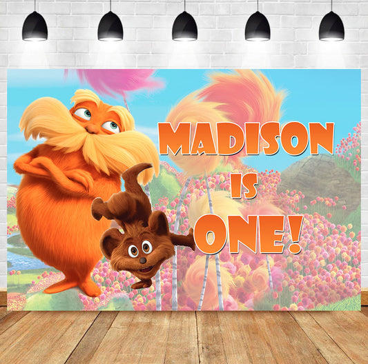 Custom The Lorax Film Movie Theme Birthday Backdrop Banner