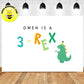 Custom Dinosaur 3-Rex T-rex Theme Birthday Backdrop Banner Deliver to USA UK Australia Canada