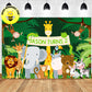 Custom Safari Animal Elephant Giraffe Lion  Bear Theme Birthday Banner Backdrop