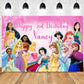 Custom Disney Princesses Pink Theme Birthday Backdrop Banner Deliver to USA UK Australia Canada