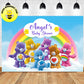 Custom Care Bears Theme Baby Shower Backdrop Banner