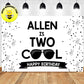 Custom Two Cool Sunglasses Theme Birthday Backdrop Banner