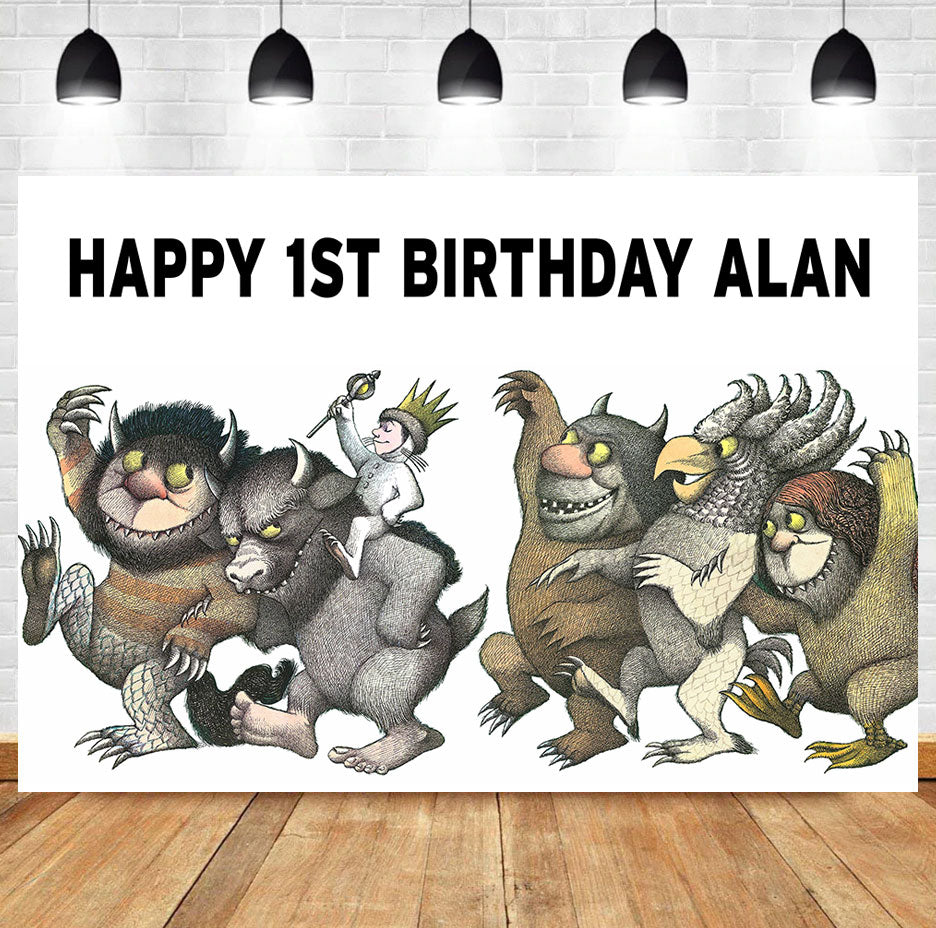 Custom Where the Wild Things Are Theme Birthday Backdrop Banner