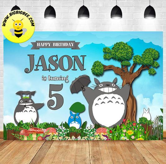 Custom My Neighbor Totoro Animation Theme Birthday Backdrop Banner