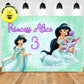 Custom Disney Princess Jasmine Mint Color Theme Birthday Backdrop Banner