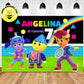Custom Charlie's Colorforms City Rainbow Theme Birthday Backdrop Banner