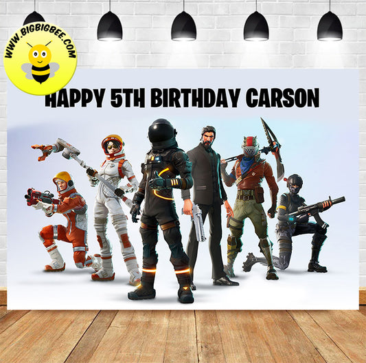 Custom Fortnite Game Theme Birthday Backdrop Banner Deliver to USA UK Australia Canada