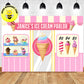 Custom Ice Cream Pink Parlour Shop Theme Birthday Backdrop Banner Deliver to USA UK Australia Canada